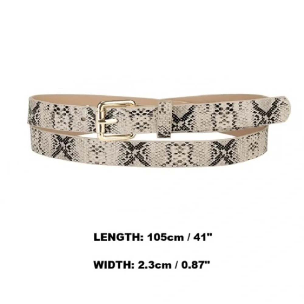 Neutral Snakeskin Print Belt (U411)